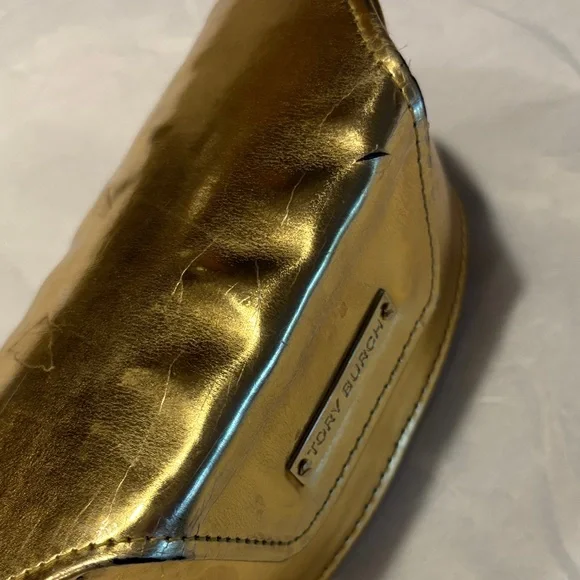 Tory Burch Metallic Gold Sunglasses Case - Picture 7 of 7